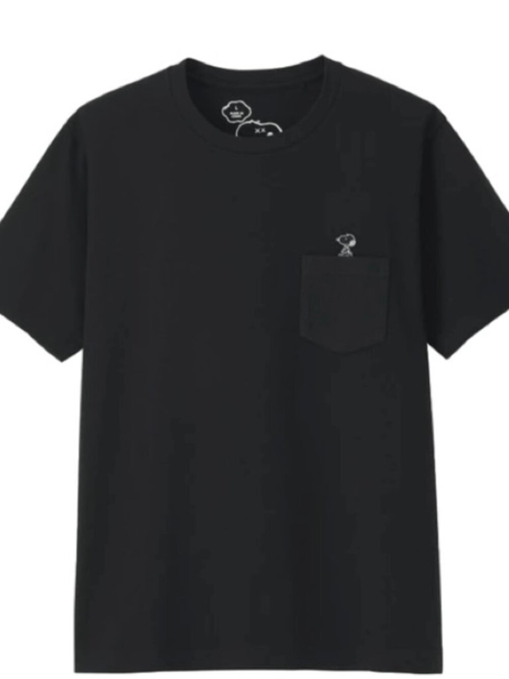 Uniqlo X Peanuts X KAWS Snoopy Pocket Tee Black